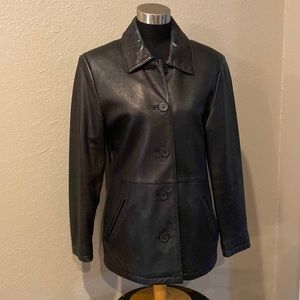 ADLER Collection Lamb Skin Leather Jacket Size Medium Vintage Black